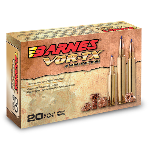 Barnes VOR-TX Rifle Ammo 7MM REM, TTSX BT, 140 Grains, 3100 fps, 20, Boxed