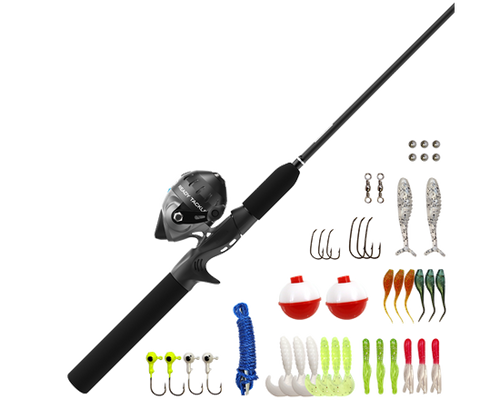 READY 2 FISH WALLEYE SPINNING COMBO w/23pc TACKLE KIT