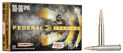 Federal Premium Barnes TSX Rifle Ammo, 30-06, 165 Grain, 20 Rounds
