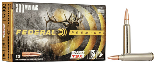 Federal Premium Barnes TSX Rifle Ammo, 300 Win Mag, 165 Grain, 20 Rounds