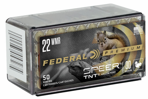 Federal Vital-Shok Rimfire Rifle Ammo 22 WMR, TNT HP, 30 Grains, 2200 fps, 50 Rounds