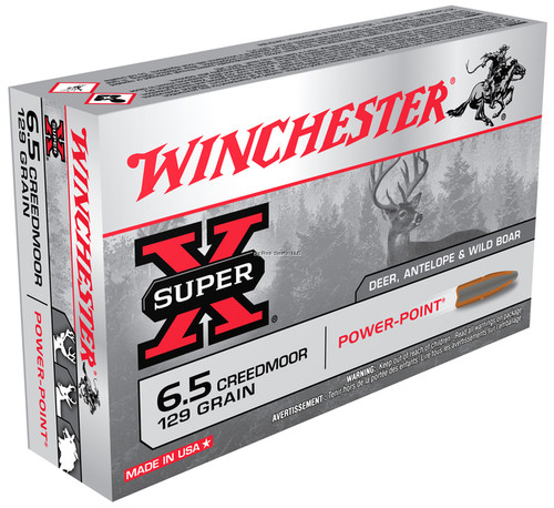 Winchester Super-X Rifle Ammo 6.5 Creedmoor, Power Point, 129 Gr,  20 Rnds