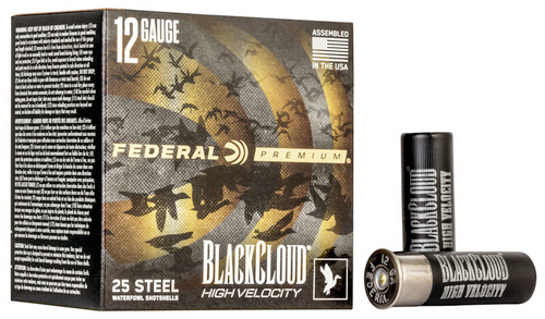 Federal Black Cloud Waterfowl Shotshell 12 GA 3" 1-1/8oz 2 "High Velocity", 25 Rnd per Box