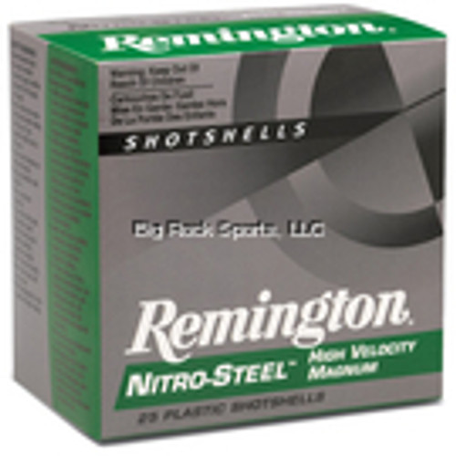 Remington Nitro Steel High-Velocity Shotshell 12 GA, 2-3/4 in, No. BB, 1-1/4 oz, Mag Dr, 1275 fps, 25 Rnd per Box