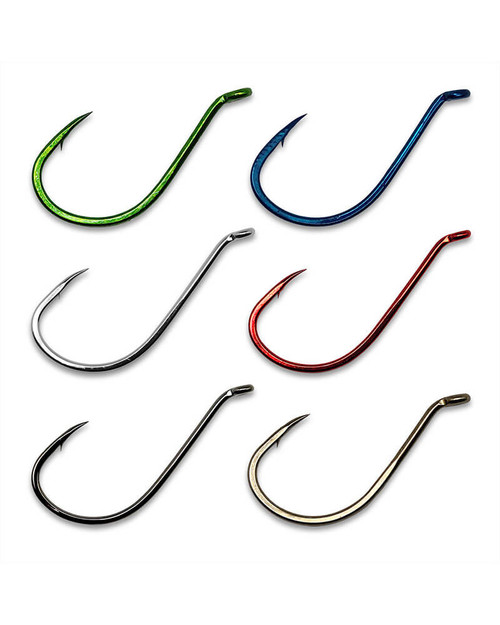 Gamakatsu Octopus Hook, Size 2, Barbed, Needle Point, Ringed Eye, Blue, 8 per Pack