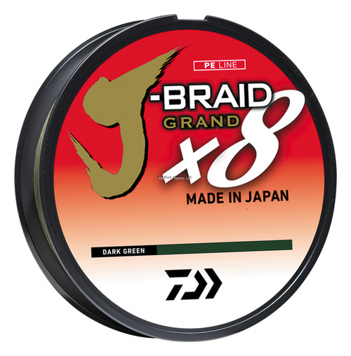 Daiwa J-Braid x8 Grand 8 Strand Braided Line 10lb 300yd Filler Spool Dark Green