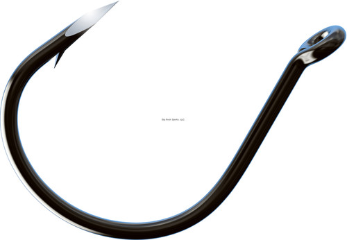 Eagle Claw Trokar Wacky Worm Hook, Size 2/0, Forged, Wide Gap, Heavy Wire, Up Eye, Black Chrome, 7 per Pack