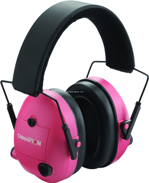 Champion Ear Muffs, Electronic, Noise Reduction, NRR 25dB, Pink