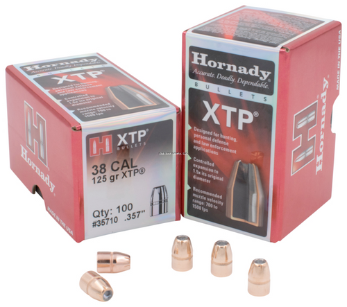 Hornady Traditional Pistol Bullets 38 .357 125Gr HP XTP, Box of 100