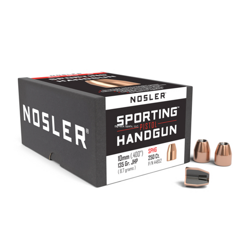 Nosler Handgun Bullets 10mm .400 135gr JP, Box of 250