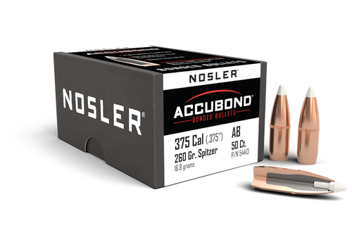 Nosler Accubond Rifle Bullets 375 Cal, 260Gr (.375), Box of 50