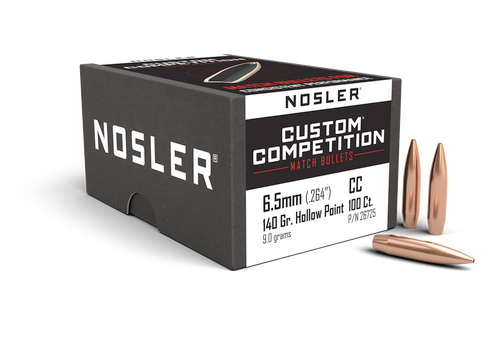 Nosler Custom Competition Rifle Bullets, 6.5mm 140 Gr HPBT, Box of 100