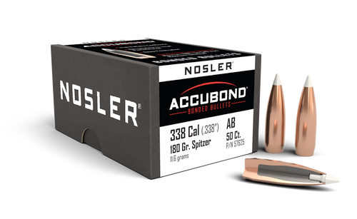 Nosler Accubond Rifle Bullets 338Cal, 180Gr (.338), Box of 50