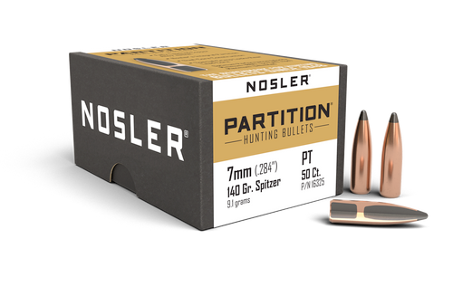 Nosler Rifle Bullets 7mm, 140Gr Partition Spitzer (.284), Box of 50