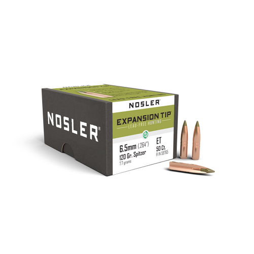 Nosler E-Tip Bullets, 6.5mm, 120gr Lead Free E-Tip, Box of 50