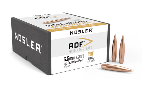 Nosler RDF Reduced Drag Factor Rifle Bullets 6.5mm, 140gr HPBT Bullets, Box of 100