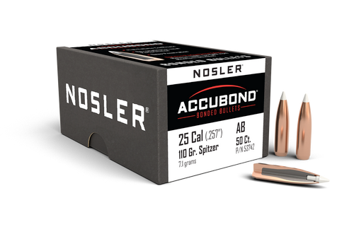 Nosler Accubond Rifle Bullets 25Cal, 110Gr (.257), Box of 50