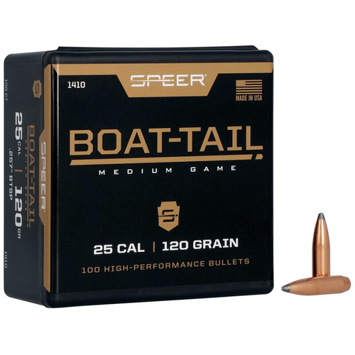 Speer Boat Tail Rifle Bullets .257, 120gr BT SP, Box of 100