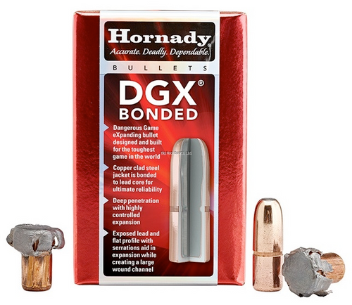 Hornady Dangerous Game Rifle Bullets 45 Cal (.458), 500 Gr Dgx Bonded, Box of 50