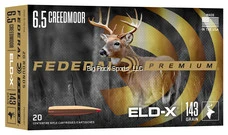 Federal Rifle Ammo 6.5 Creedmoor 143 GR ELD-X, 20 Rnds