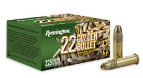 Remington Golden Bullet Rifle Ammo, 22 LR, HV 36GR HP, 225 Rnds