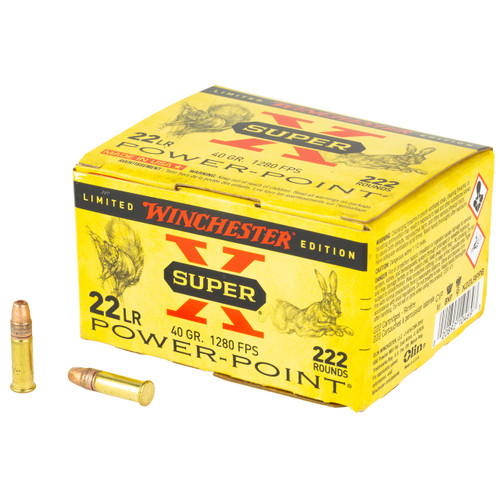 Winchester Super-X Power Point, 22 LR 40 Gr HP, Box Of 222