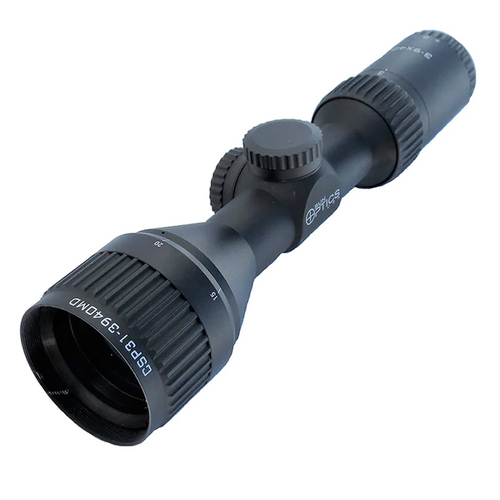 Sun Optics Shorty Forty Compact 3-9x40mm Riflescope, 1" Tube BDC, Matte Black