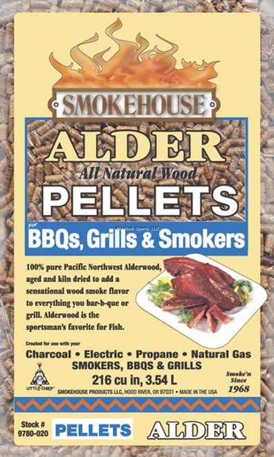 Smokehouse BBQ, Grill & Smoker Pellets 5# Bag, Alder