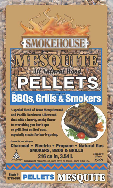 Smokehouse BBQ, Grill & Smoker Pellets 5# Bag, Mesquite