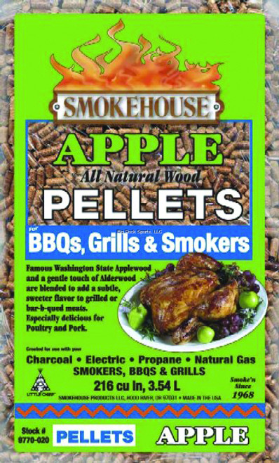 Smokehouse BBQ, Grill & Smoker Pellets 5# Bag, Apple