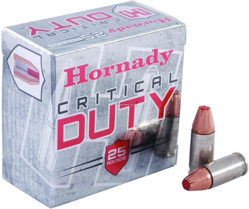 Hornady Critical Duty Pistol Ammo 9MM, FlexLock, 135 Gr, 1010 fps, 25 Rnds