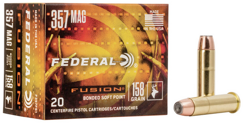 Federal Fusion Pistol Ammo 357 MAG, SP, 158 Gr, 1240 fps, 20 Rnds