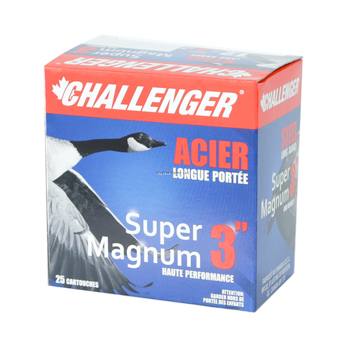 Challenger Ammo Super Magnum 5007 Shotshell 12 GA, 3 in, No. BBB, 1-1/4 oz, 1450 fps, 25 Rnds