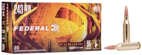 Federal Fusion Rifle Ammo 243 WIN, 95 Grains, 2980 fps, 20 Rnds