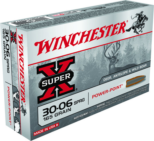 Winchester Super-X Rifle Ammo 30-06 SPR, PSP, 165 Grains, 20, Boxed