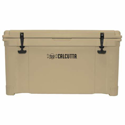 Calcutta Renegade Cooler 75 Liter, Removeable Tray, Divider & LED Drain Plug, EZ-Lift Rope Handles, Tan