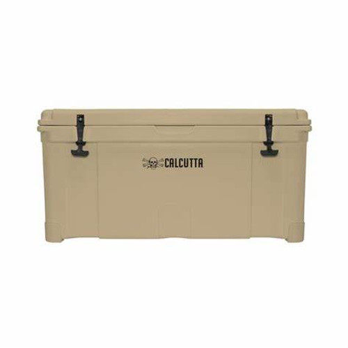 Calcutta Renegade Cooler 100 Liter Tan w/Removeable Tray, Divider & LED Drain Plug, EZ-Lift Rope Handles, 38.6"Lx19"Wx19.1"H