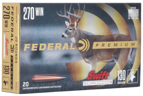 Federal Swift Scirocco II, 270 WIN, 130 Grain, 20 Rnds