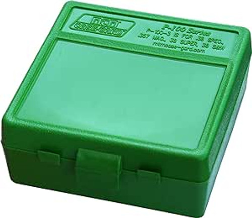 MTM Case-Gard Ammo Box 100 Round Flip-Top 38 - 357, Green