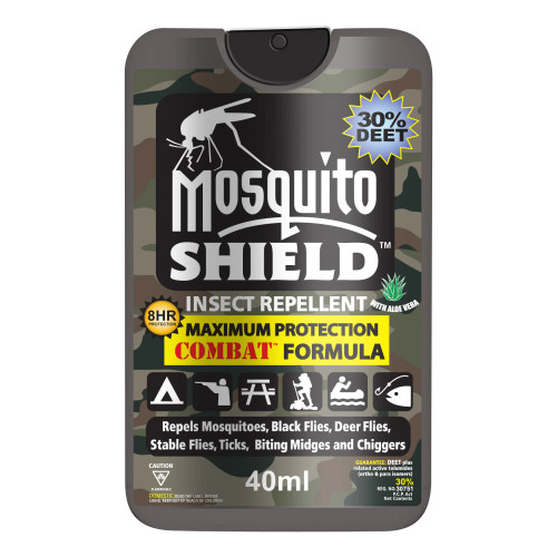 Mosquito Shield Combat Formula Insect Repellent, 30% DEET, 40ml Wallet Size Pump Spray, w/Display