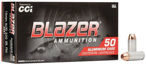 CCI Blazer Centerfire Pistol Ammo 10mm Auto, 200Gr TMJ Blazer, 50 Rnds