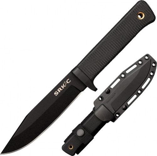 Cold Steel SRK in SK-5, 10 3/4" Overall, 6" Blade, 5mm Thick, SK-5 with Black Tuff-Ex Finish Steel