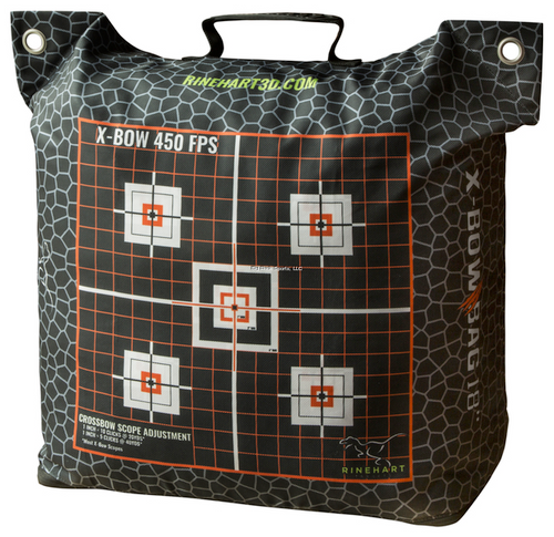 Rinehart Crossbow Bag Target, 450 FPS, Black and Red, 18" Height