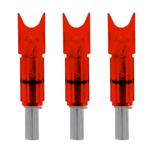 Lumenok 3 Pack Easton Carbon Bolt End Crescent fit .297" ID Bolts, Red