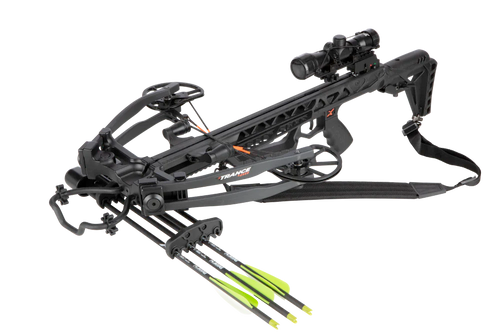 Bear Archery Trance 410 crossbow that shoots 410 fps, Adjustable Stock, 10" Wide Black