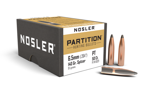 Nosler Rifle Bullets 6.5mm, 140Gr Partition Spitzer (.264), 50 Pack