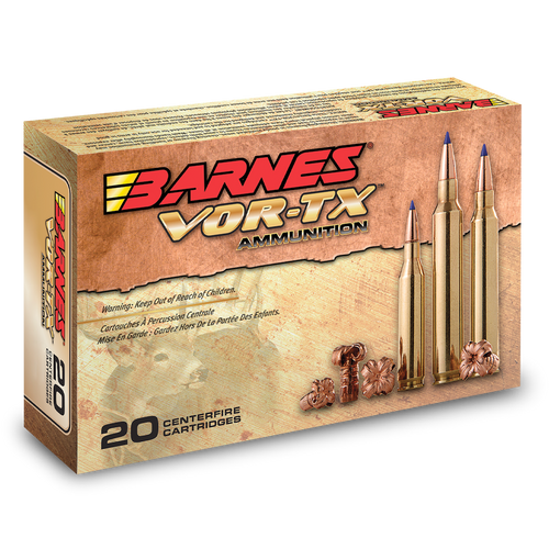 Barnes VOR-TX Rifle Ammo 30-06 SPR, TTSX BT, 168 Grains, 20, Boxed