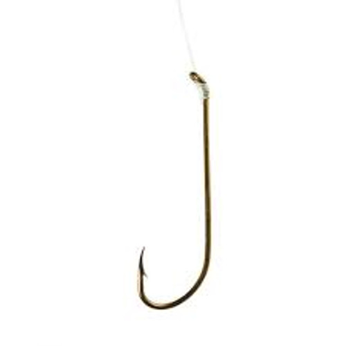 Eagle Claw Plain Shank 2x Long Snelled Hook, Double Line, Bronze, Size 2/0, 6 Pk