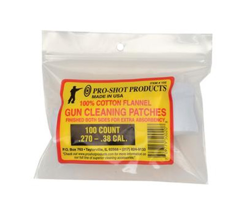 Pro-Shot 1 3/4" Square Cleaning Patches, 270-38 Cal, 100 Pack