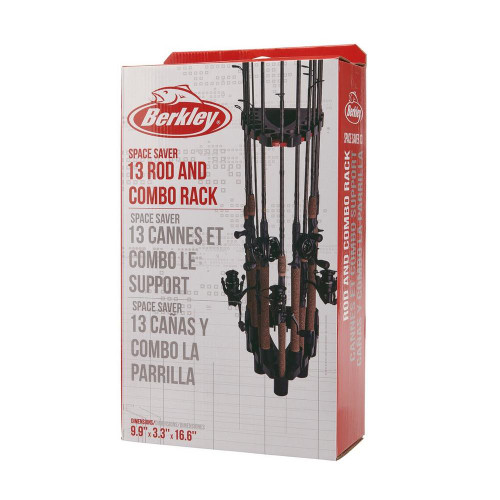Berkley Space Saver Wall or Pegboard Mount Rod&Reel Combo Rack, Holds 13 Combos